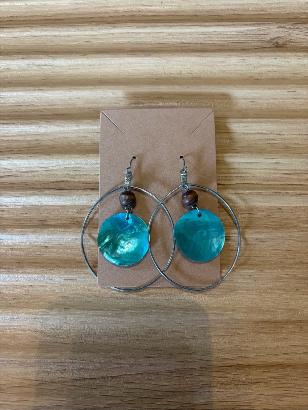 Bohemian Capiz Shell Hoop Dangle Earrings